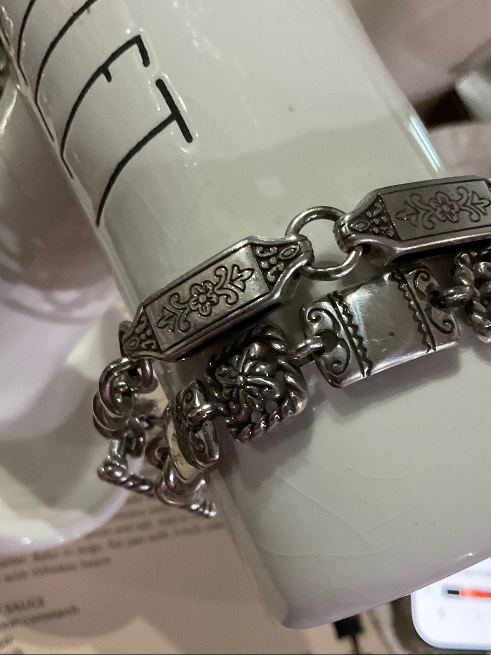 2 Brighton Silver Floral Link Charm Bracelets - Picture 1 of 4